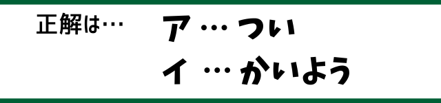 正解は…ア：つい　イ：かいよう