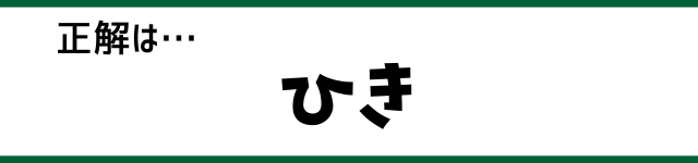 正解は…ひき